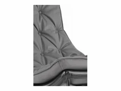 MSO Sillón Balancín|Mecedora de diseño con estructura de metal negro y madera maciza IMAGINE
