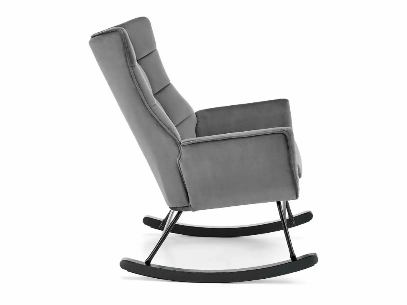 MSO Mecedora de diseño en terciopelo con reposabrazos Market Gris Sale