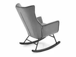 MSO Mecedora de diseño en terciopelo con reposabrazos Market Gris Sale