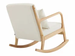 Mecedora de estilo escandinavo de tejido de rizo y madera <><noscript><img width=