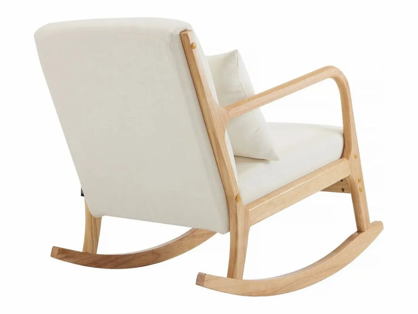 Mecedora de estilo escandinavo de tejido de rizo y madera <> - Beis^Habitat et jardin Outlet