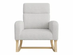 Sillón Balancín|Mecedora de lactancia con bolsillo lateral y reposabrazos, patas de madera, oscuro