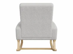 Mecedora de lactancia con bolsillo lateral y reposabrazos, patas de madera, Gris claro Sale