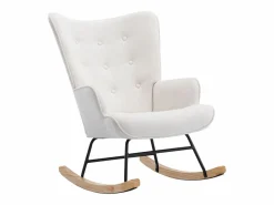 Vente-unique Sillón|Sillón Balancín|Mecedora de tela y botones decorativos en el respaldo ELMINA II