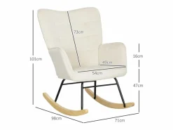 Mecedora de terciopelo con reposabrazos, base de madera, estructura negra^Hauss Spole Online