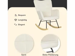 Mecedora de terciopelo con reposabrazos, base de madera, estructura negra^Hauss Spole Online