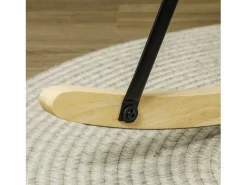 Mecedora de terciopelo con reposabrazos, base de madera, estructura negra^Hauss Spole Online