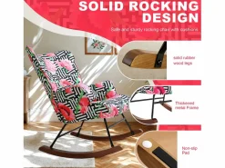 Mecedora de terciopelo premium con estructura de metal dorado: diseño moderno y cómodo para interiores, salas de estar o balcones^ Hot