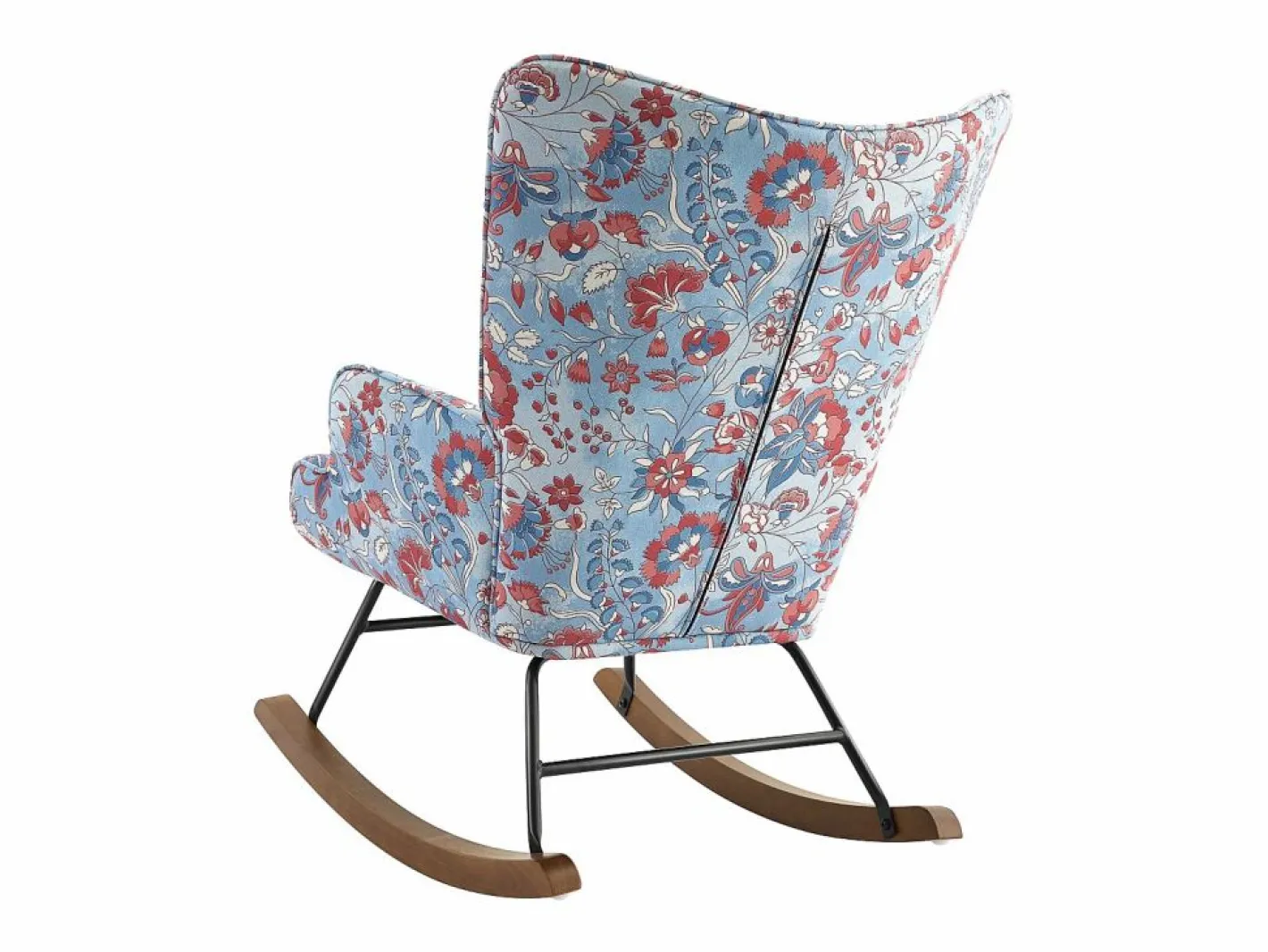 Sillón Escandinavo|Mecedora de terciopelo premium con estructura de metal reforzado, base de madera maciza y diseño escandinavo moderno para dormitorio o balcón