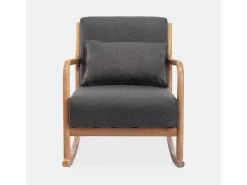 Mecedora estilo escandinavo de madera y tela oscuro^Sweeek New