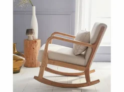 Mecedora estilo escandinavo de madera y tela^Sweeek Best