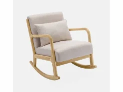 Mecedora estilo escandinavo de madera y tela^Sweeek Best