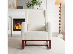 Mecedora, Mecedora - Silla con patas retráctiles - Blanca^