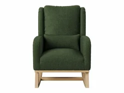 Mecedora moderna en tela de peluche con asiento acolchado de espuma y estructura de madera^ Sale
