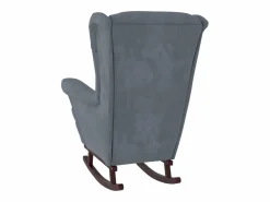 vidaxl Sillón Balancín|Mecedora orejera de terciopelo oscuro y madera maciza