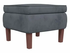 vidaxl Sillón Balancín|Mecedora orejera de terciopelo oscuro y madera maciza