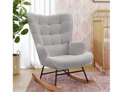 Mecedora para adultos - Mecedora ergonómica para exteriores - Para sala de estar - Jardín - Dormitorio - Gris Clearance