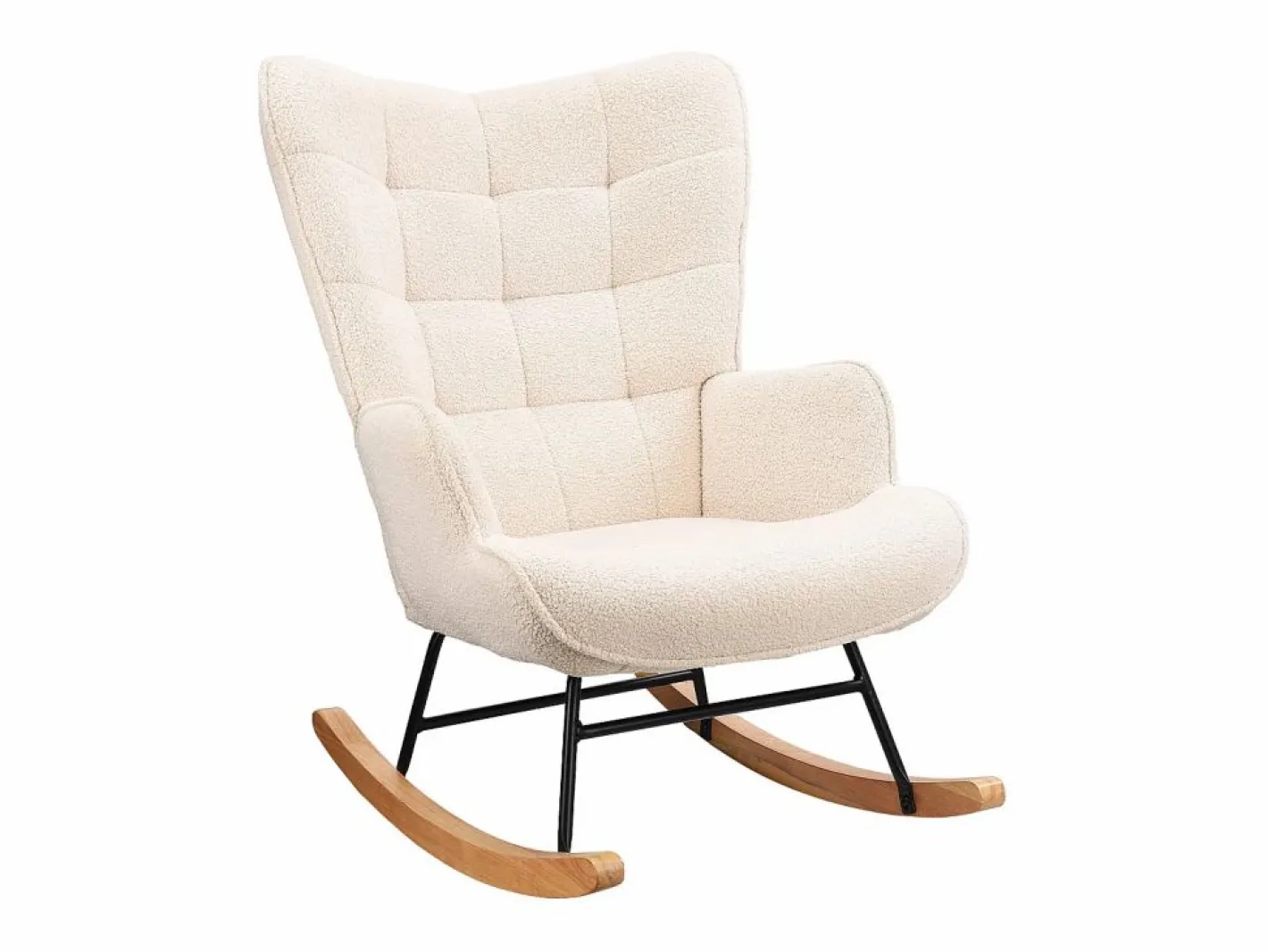Mecedora para adultos - Mecedora ergonómica para exteriores - Para salón - Jardín - Dormitorio - Beige Clearance