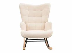 Mecedora para adultos - Mecedora ergonómica para exteriores - Para salón - Jardín - Dormitorio - Beige Clearance