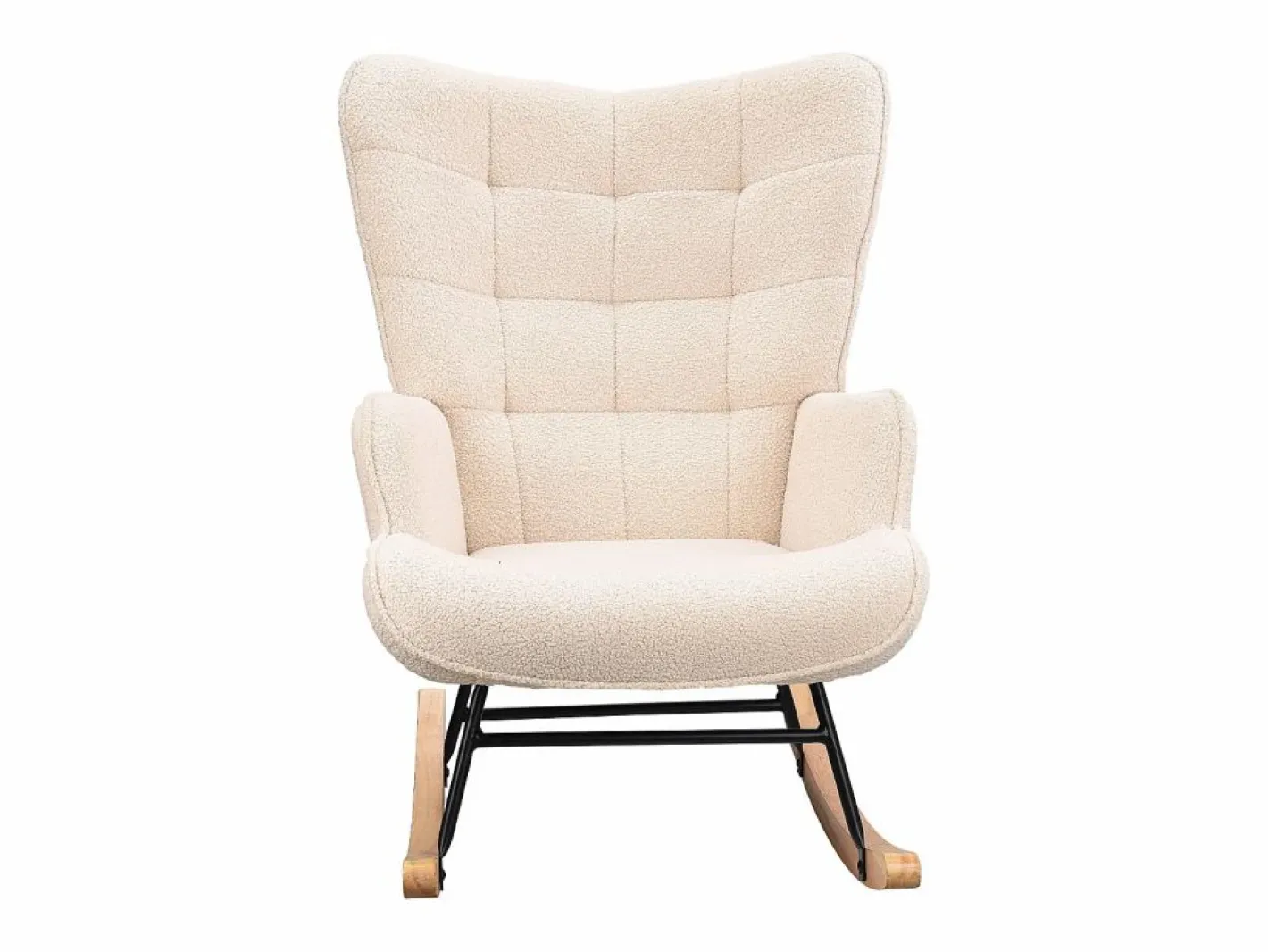 Mecedora para adultos - Mecedora ergonómica para exteriores - Para salón - Jardín - Dormitorio - Beige Clearance