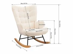 Mecedora para adultos - Mecedora ergonómica para exteriores - Para salón - Jardín - Dormitorio - Beige Clearance