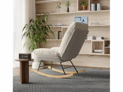 Sillón Balancín|Mecedora tapizada con respaldo ajustable para sala de estar y dormitorio