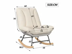 Sillón Balancín|Mecedora tapizada con respaldo ajustable para sala de estar y dormitorio