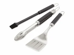 WEBER Mejor juego de utensilios de 3 piezas para barbacoa Gris
