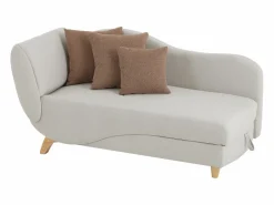 Vente-unique Meridiana derecha convertible en tejido PENELOPE Beige