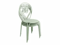 MYLIA Comedores De Jardín|Mesa + 4 sillas jardín metal hierro forjado - GUERMANTES