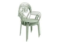 MYLIA Comedores De Jardín|Mesa + 4sillones jardín metal hierro forjado - GUERMANTES