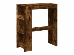 Mesa alta bar con estantes roble ahumado 90x40x103,5 cm^Clicnbuy Discount