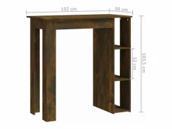 Clicnbuy Mueble Bar|Mesa alta con estante roble Sonoma 102x50x103,5 cm