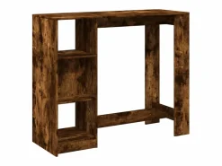 Clicnbuy Mesa alta con estante roble ahumado 124x46x103,5 cm Marru00f3n Sale