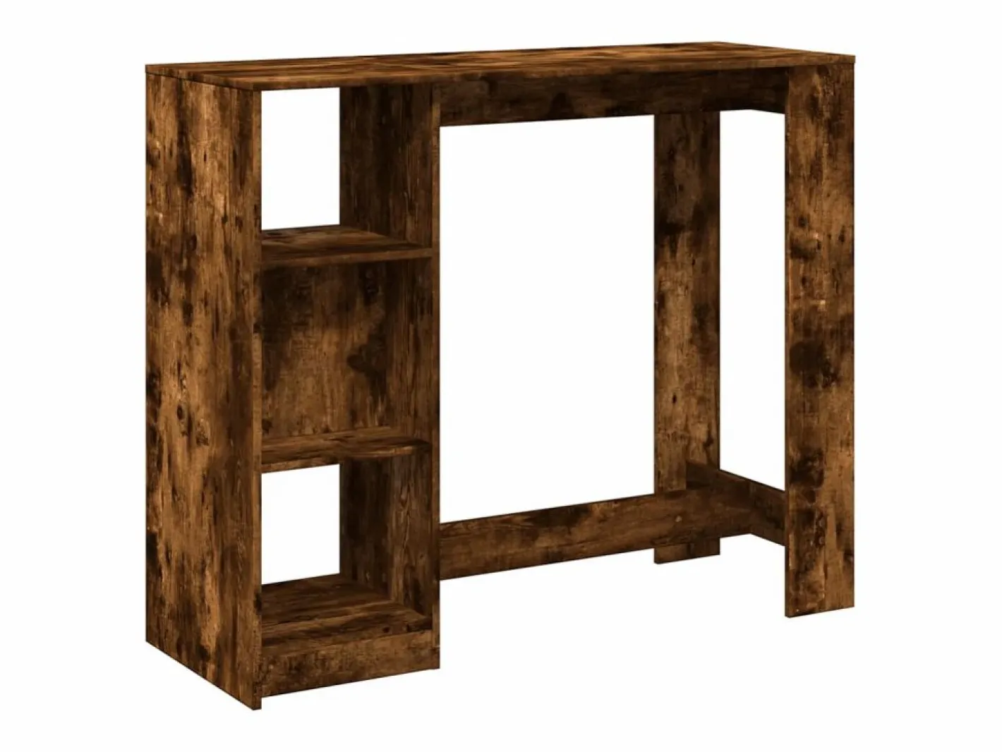 Clicnbuy Mesa alta con estante roble ahumado 124x46x103,5 cm Marru00f3n Sale