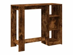 Clicnbuy Mesa alta con estante roble ahumado 124x46x103,5 cm Marru00f3n Sale