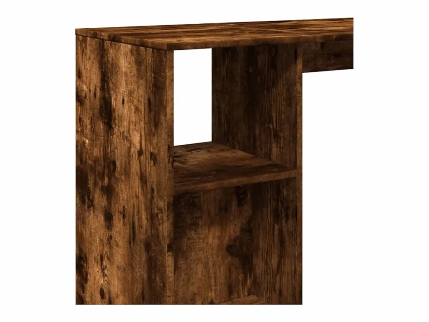 Clicnbuy Mesa alta con estante roble ahumado 124x46x103,5 cm Marru00f3n Sale