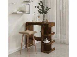 Mueble Bar|Mesa alta con estante roble ahumado 100x50x101,5 cm ES905761