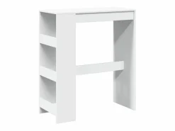 Clicnbuy Mesa alta con estantes madera ingeniería 90x40x103,5 cm Blanco Discount
