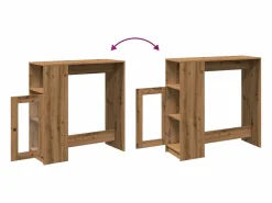 Clicnbuy Mesa alta con estantes madera roble artisian 101x40x103,5 cm Marru00f3n