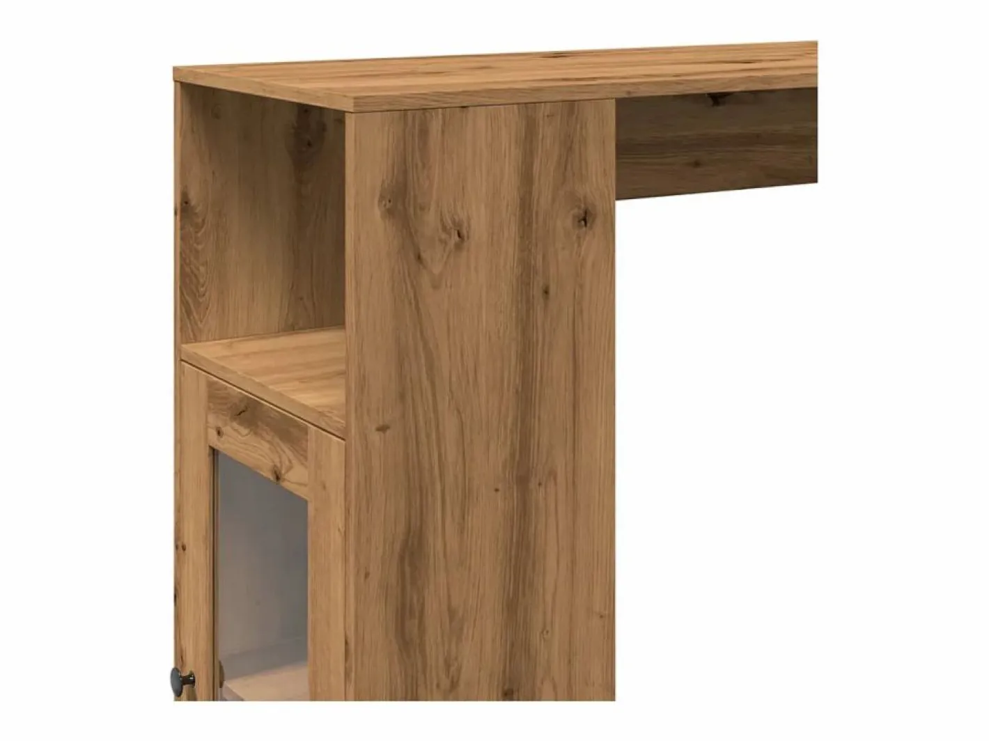 Clicnbuy Mesa alta con estantes madera roble artisian 101x40x103,5 cm Marru00f3n