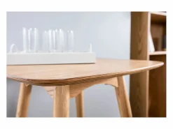 Miliboo Mesa alta cuadrada fresno natural BALTIK Beige Clearance