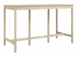 Clicnbuy Mesa alta de bar de madera maciza de pino 180x80x110 cm Marru00f3n Discount
