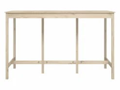 Clicnbuy Mesa alta de bar de madera maciza de pino 180x80x110 cm Marru00f3n Discount