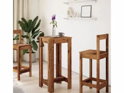 Mesa alta de bar madera de ingeniería envejecida 51x50x103,5 cm^Clicnbuy Outlet