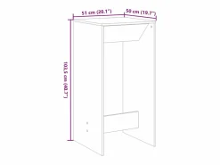 Mesa alta de bar madera de ingeniería blanca 51x50x103,5 cm^vidaxl Online