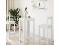 Mesa alta de bar madera de ingeniería blanca 51x50x103,5 cm^Clicnbuy Online