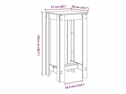 Mesa alta de bar madera de ingeniería blanca 51x50x103,5 cm^Clicnbuy Online