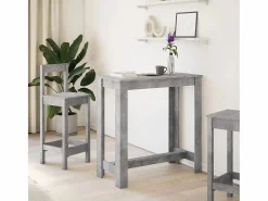 Mesa alta de bar madera ingeniería hormigón 102x50x103,5cm^Clicnbuy Hot