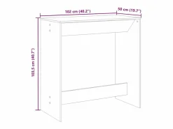 Clicnbuy Mesa Alta|Mesa alta de bar madera ingeniería roble ahumado 102x50x103,5cm
